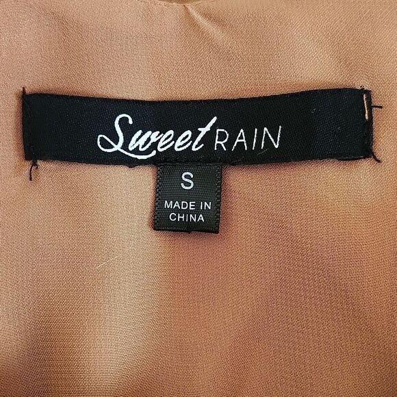 5/$55 Sweet Rain Gold Animal Print Spaghetti Strap Camisole Blouse, S - Picture 6 of 8